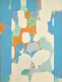 Carl Holty (American, 1900-1973) Untitled (Blue, White, Orange)