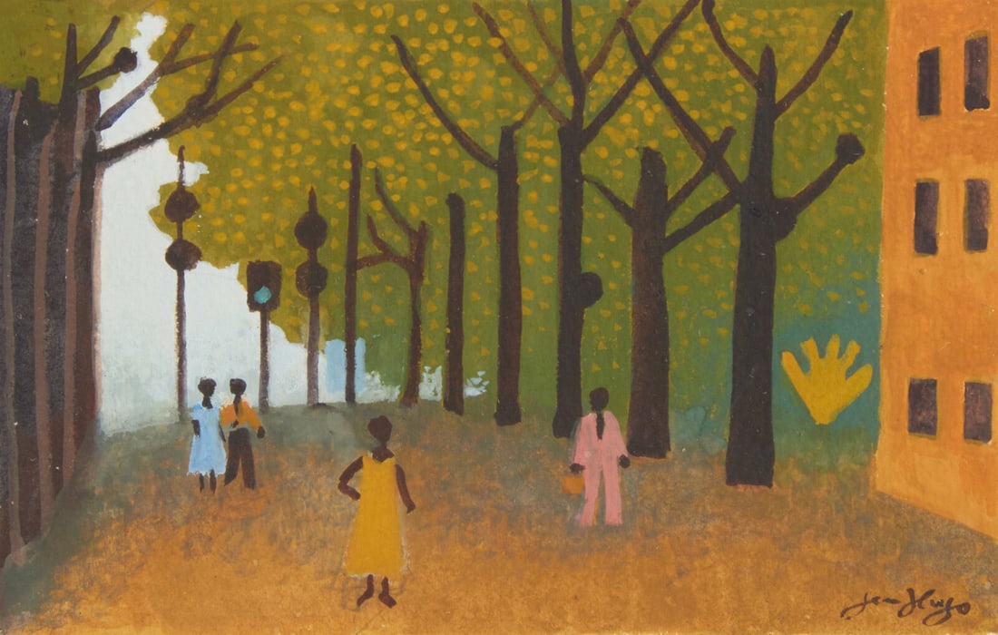 Jean Hugo (French, 1894-1984), Route de l'Hôpital de l'Université (Porte d'Orléans,: Jean Hugo (French, 1894-1984), Route de l'Hôpital de l'Université (Porte d'Orléans, Paris) gouache on paper signed Jean Hugo (lower right) 3 1/2 x 5 1/2 in. (8.9 x 14cm) The Collection