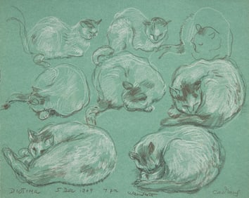 Paul Cadmus (American, 1904-1999) Diotima (Cat Studies), 1969