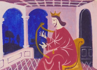 Jean Hugo (French, 1894-1984) Le Roi David (Christmas Card), 1983