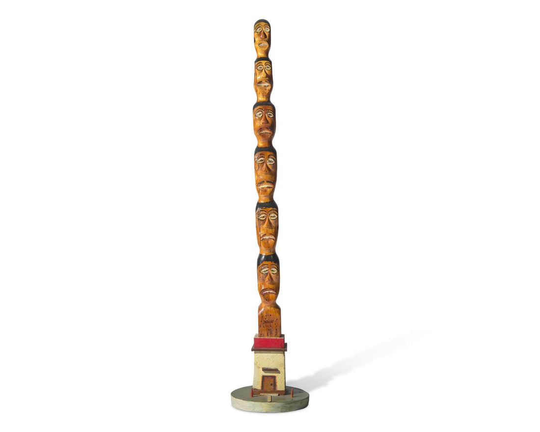William Dawson (American, 1901-1990) Six-Head Totem, 1978 (1 of 5)