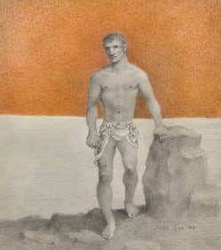 John B. Lear (American, 1910-2008) Standing Male Nude, 1999