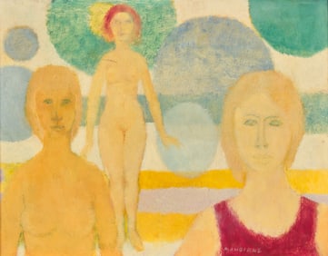 Patricia Mangione (American, 1915-2002) The Strollers, circa 1965