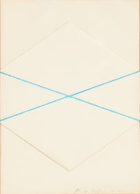 Dorothea Rockburne (Canadian, b. 1929) Untitled (Folded Paper and Blue Line), 1973-80