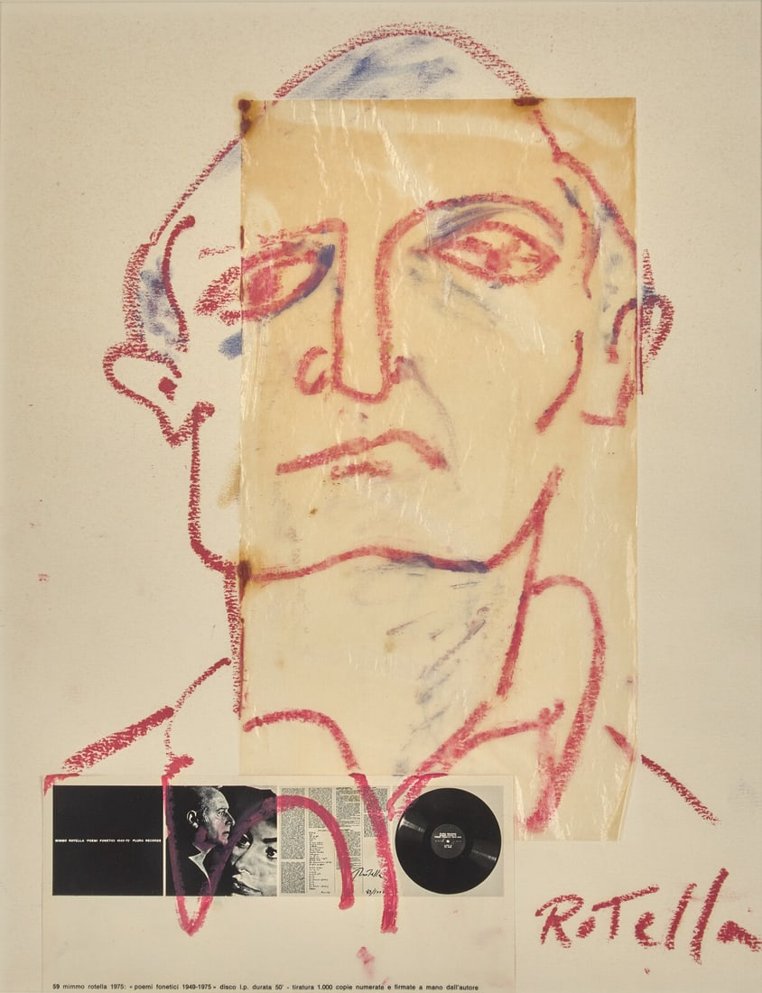 Mimmo Rotella (Italian, 1918-2006) Head of a Man, 1975 (1 of 3)