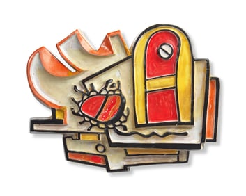 Fernand Léger (1881-1955) & Roland Brice (1911-1989) Composition Rouge, Jaune et Orange