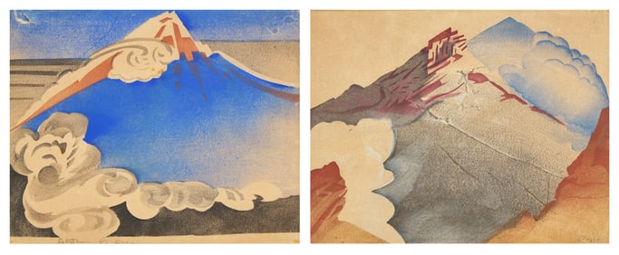 Dr. Atl (Gerardo Murillo) (Mexican, 1875-1964) Two Works: Mountain Scene I; together with Mountain