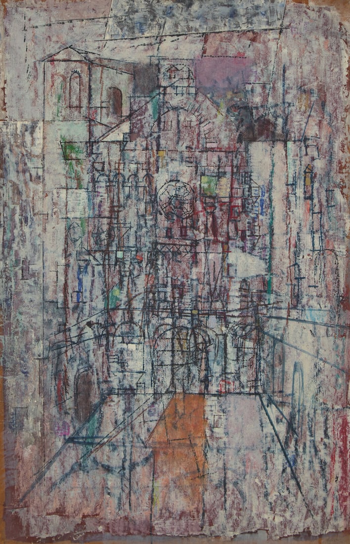 John Heliker (American, 1909-2000) San Rufino: John Heliker (American, 1909-2000) San Rufino gouache and ink on board signed Heliker (lower right) 19 3/4 x 13 in. (50.2 x 33cm) The Collection of Sidney Rothberg, Philadelphia, Pennsylvania This lot