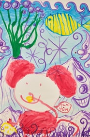 Kenny Scharf (American, b. 1958) Mouse Eats Cheese Underwater, 1993