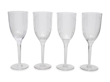 A Set of Seventeen Lalique Ange Flutes