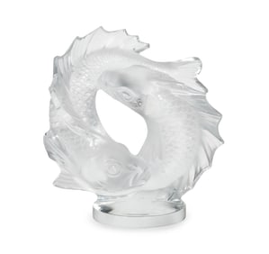 A Lalique Deux Poissons Sculpture