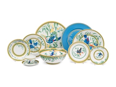 An Hermès Toucans Porcelain Dinner Service