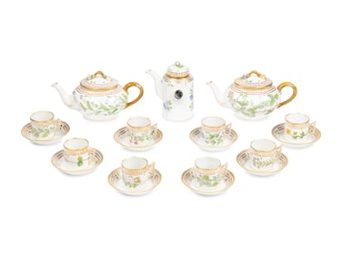 A Royal Copenhagen Flora Danica Porcelain Coffee and Tea Service
