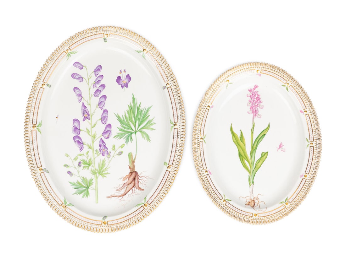 Two Royal Copenhagen Flora Danica Porcelain Oval Platters (1 of 6)