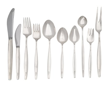 A Georg Jensen Cypress Silver Flatware Service