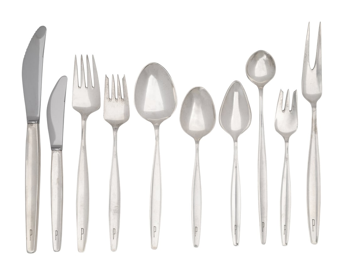 A Georg Jensen Cypress Silver Flatware Service (1 of 3)