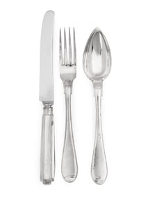 An Italian Silver Flatware Service