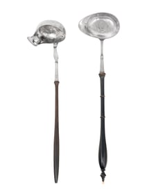 Two Continental Silver Drink Ladles