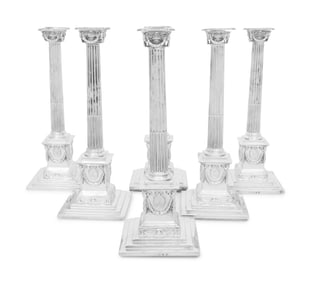 A Set of Six George III Silver Candlesticks