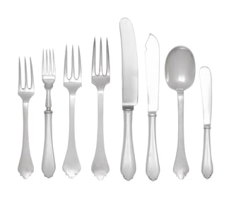 An English Silver Flatware Service