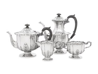 An English Silver Four-Piece Tea and Coffee Service