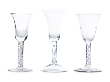 A Group of Three Georgian Wine Stems