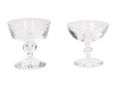 Two Sets of Steuben Coupe Glasses