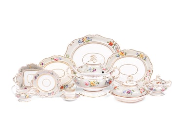 A Ridgway Enameled Porcelain Dinner Service