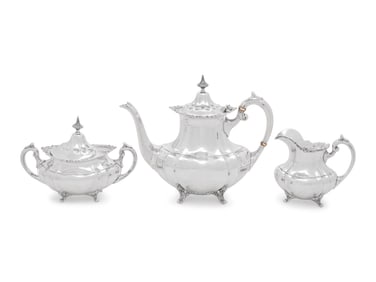 An American Silver Three-Piece Coffee Service