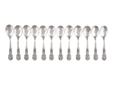 A Set of Twelve American Silver Francis I Ice Cream Spoons