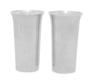 A Pair of American Silver Beakers
