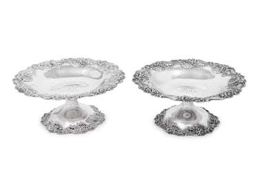 A Pair of American Silver Compotes