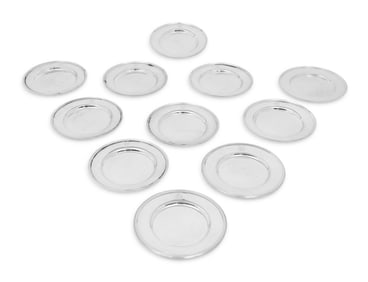A Set of Eleven American Silver Bread Plates