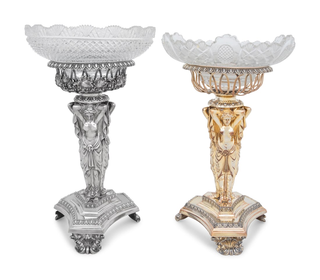 Two Sheffield Silver-Plate and Cut Glass Dessert Stands (1 of 3)