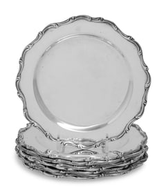 Eight Mexican Silver Bread Plates