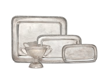 A Group of Four Mexican Silver Table Articles