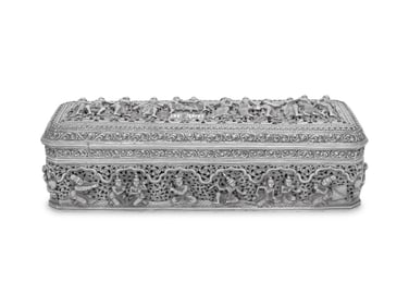 A Large Burmese Silver Box