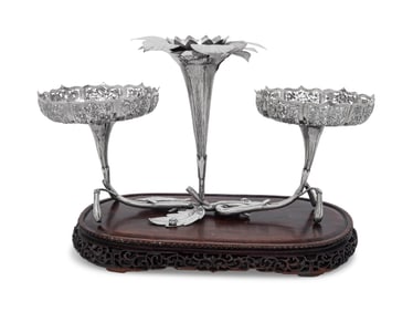 A Chinese Export Silver Epergne