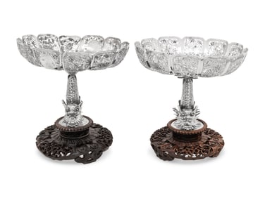 A Pair of Chinese Export Silver Tazze