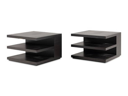 A Pair of Custom End Tables in the Manner of Jean-Michel Frank: A Pair of Custom End Tables in the Manner of Jean-Michel Frank Height 24 x width 36 x depth 36 inches. This lot is located in Chicago. ProvenanceProvenance:Koch-Smith, Chicago