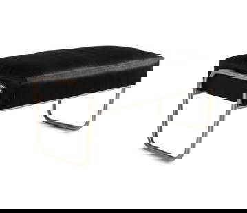A Custom Horsehair-Upholstered Bench: A Custom Horsehair-Upholstered Bench designed by Vinci-Hamp, Chicago. Height 18 x width 36 x depth 22 inches. This lot is located in Chicago. ProvenanceProvenance:Parenteau Studios, Chicago