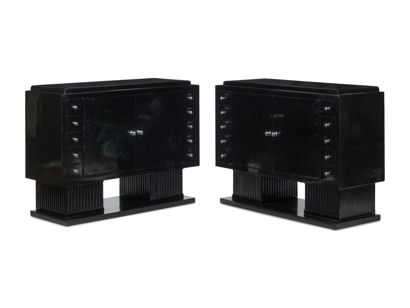 A Pair of Art Deco Style Ebonized Cabinets (1 of 2)