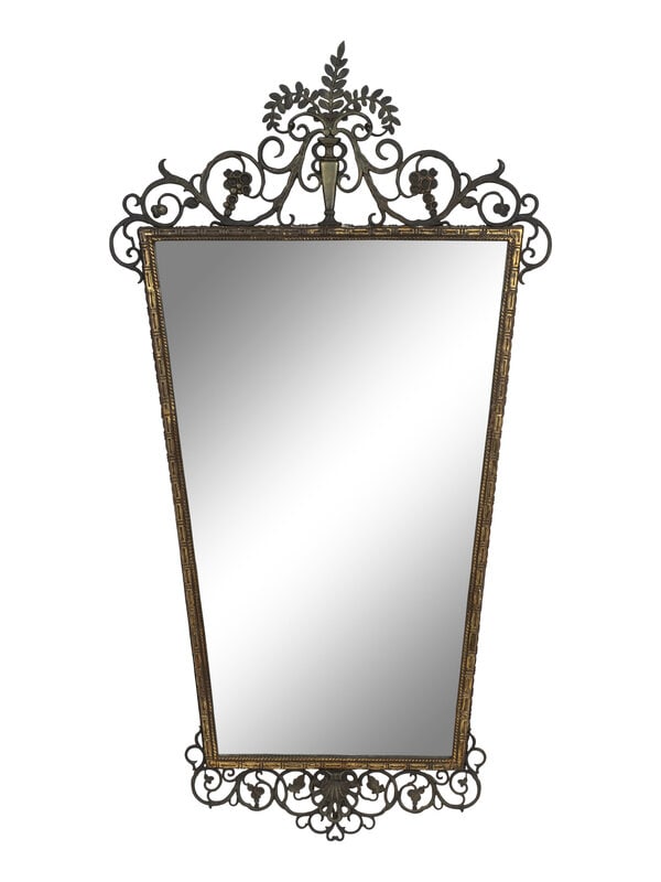 A Gilt Bronze Shield-Form Mirror  (1 of 2)