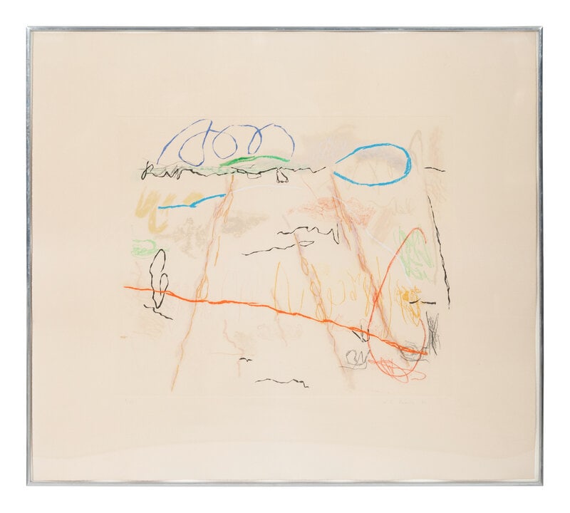 Nancy Graves (American, 1940-1995) Ngetal, 1977: Nancy Graves (American, 1940-1995) Ngetal, 1977 etching, aquatint and drypoint in colors pencil signed and dated '77 (lower right), numbered 9/33 (lower left) sight: 19 1/2 x 23 1/2 inches.