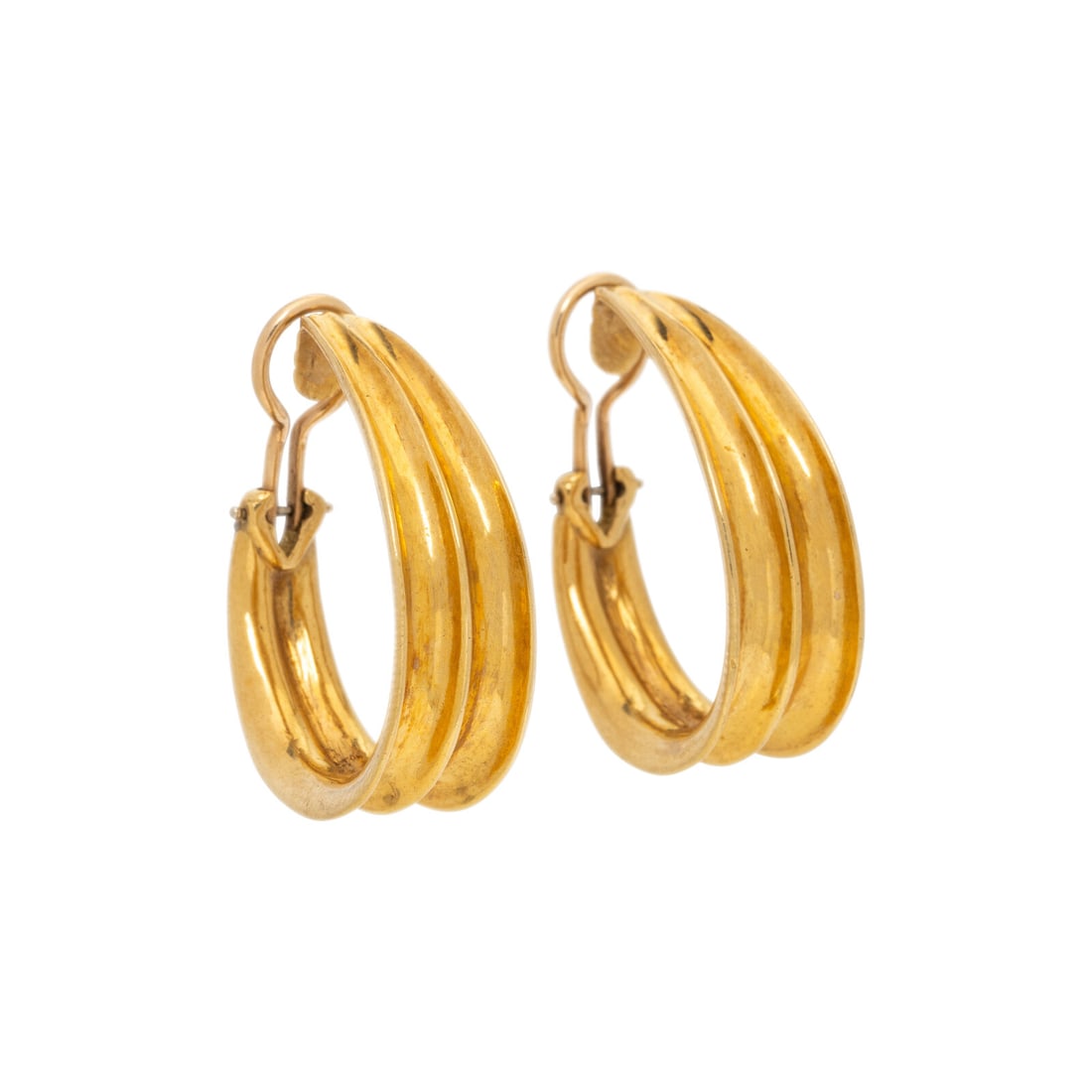 TIFFANY & CO., YELLOW GOLD HOOP EARRINGS