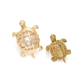 TWO TURTLE BROOCHES