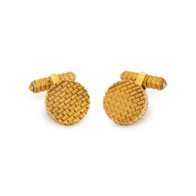 TIFFANY & CO., YELLOW GOLD CUFFLINKS