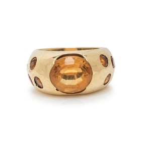 CITRINE AND YELLOW GOLD RING