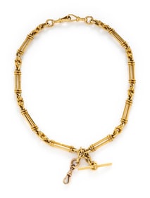 JOHN GRINSELL & SONS, YELLOW GOLD FOB CHAIN