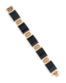 BLACK JADE AND YELLOW GOLD BRACELET